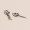 Key Heart Huggie Hoop Charms