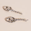 Key Heart Huggie Hoop Charms