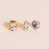 Bright Checkered Super Chunky Huggie Hoop Earrings