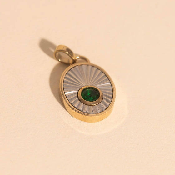 May Birthstone Necklace Charm