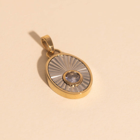 June Birthstone Necklace Charm