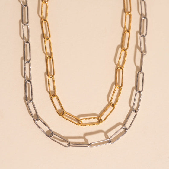 Textured Paperclip Necklace