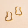 Cosmic Wave Rounded Huggie Hoop Earrings