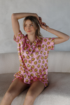 Pink Smiley Satin Pajamas