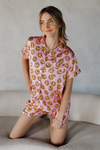 Pink Smiley Satin Pajamas