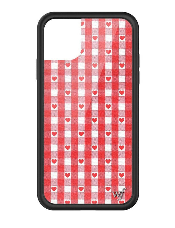 Red Gingham Hearts iPhone Case