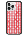 Red Gingham Hearts iPhone Case