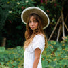 The Loretta Linen Jute Hat In Off White
