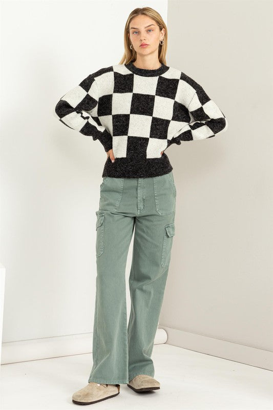 Bold Checkered L/S Sweater