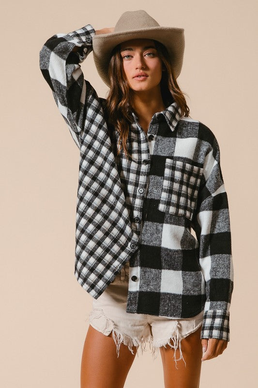 Plaid Fleece Button Down Shirt