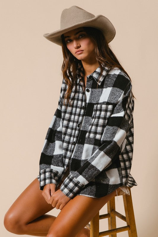 Plaid Fleece Button Down Shirt