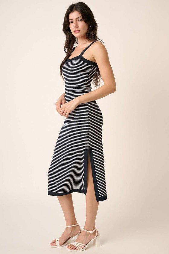 Mitto Contrast Striped Midi Cami Dress