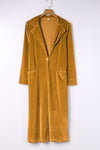 Longline Velvet Cardigan with Pockets