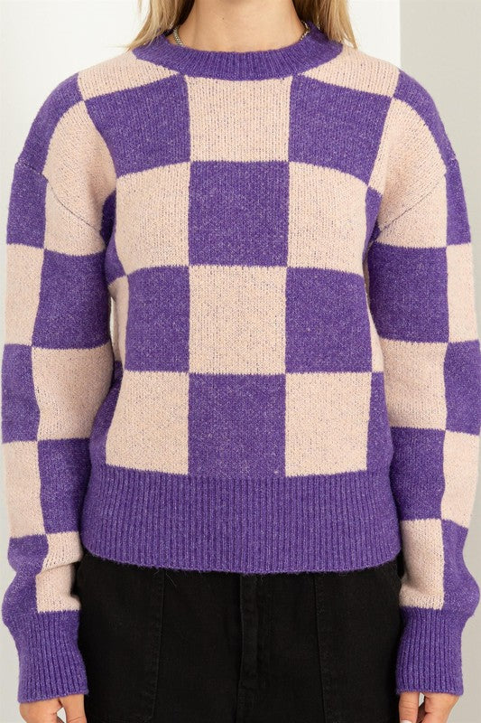 Bold Checkered L/S Sweater