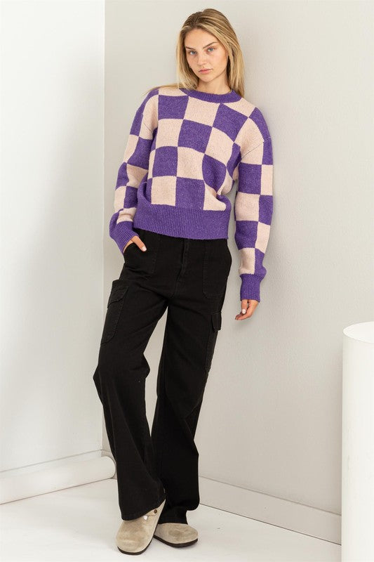 Bold Checkered L/S Sweater