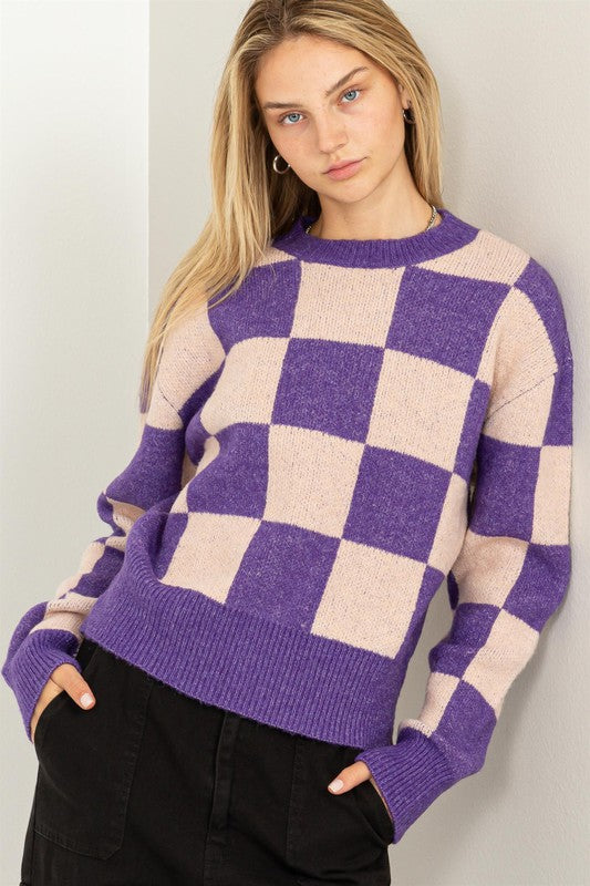 Bold Checkered L/S Sweater