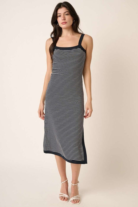 Mitto Contrast Striped Midi Cami Dress