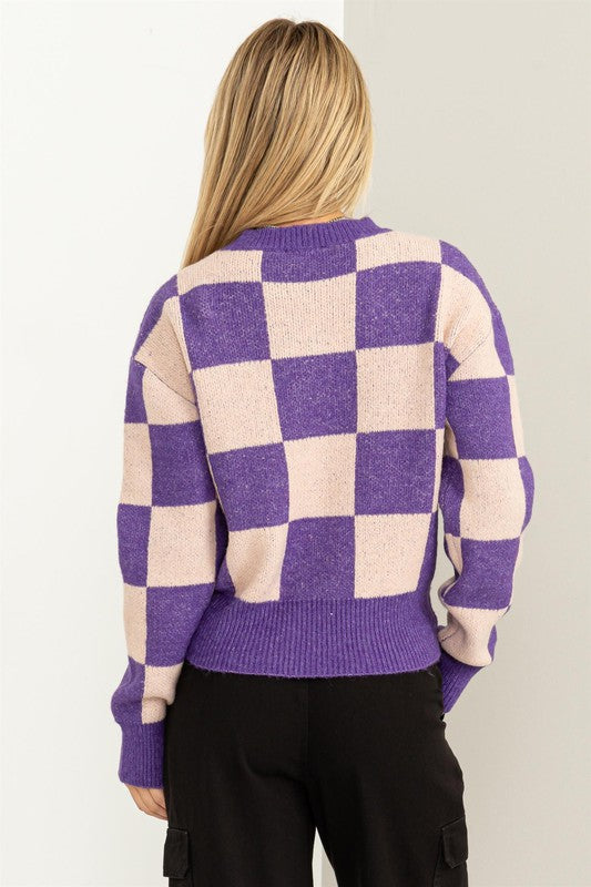 Bold Checkered L/S Sweater