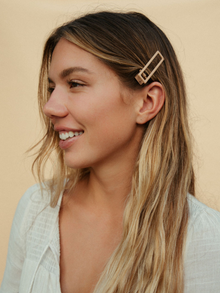  Lu Lu Hair Clips - Mauve + Pink
