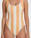 Cabana Stripe One-Piece Swimsuit (Orange Poppy)