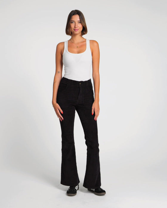 Women's Black Bell Bottom Cords