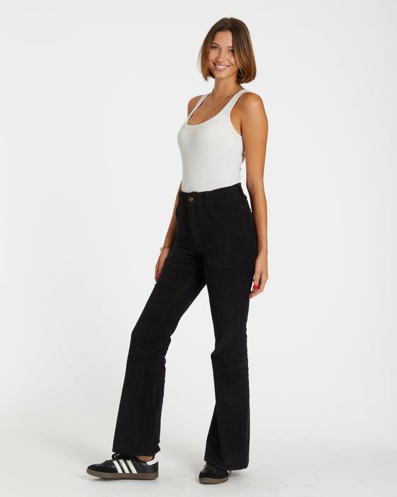 Women's Black Bell Bottom Cords