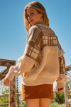 Sandy Plaid Fringe Sweater