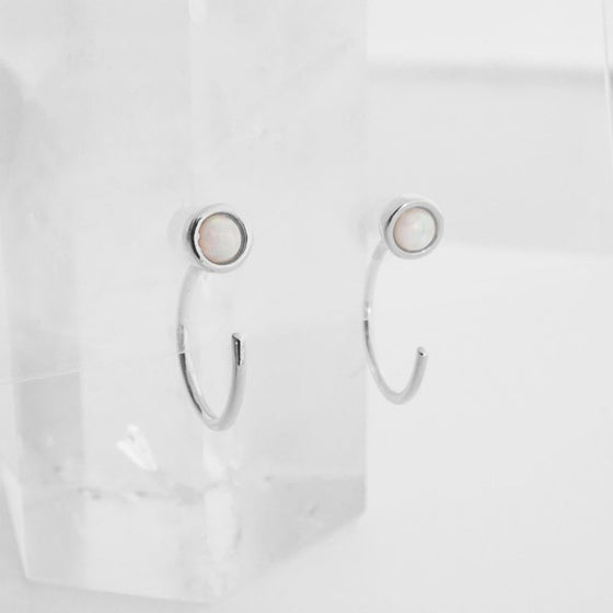 Opal Threader Hoops