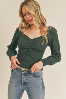  Ruched Lurex Sweater