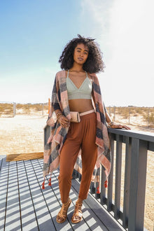  Multi Buffalo Checkered Kimono