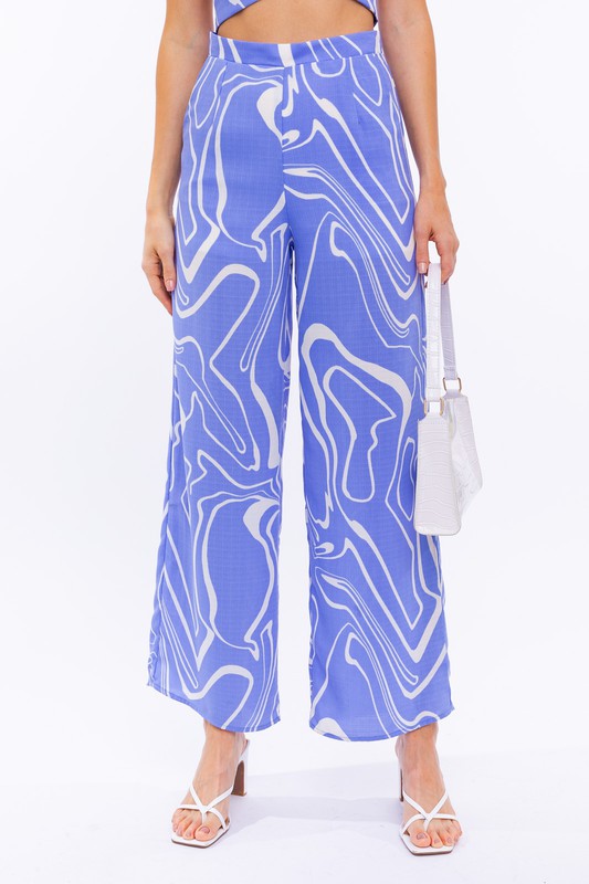 Blue Abstract Pants