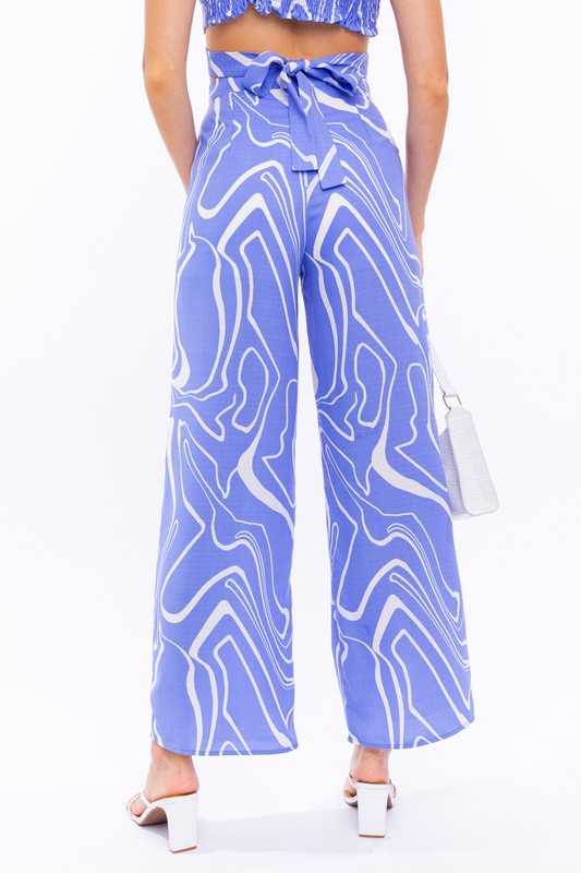 Blue Abstract Pants