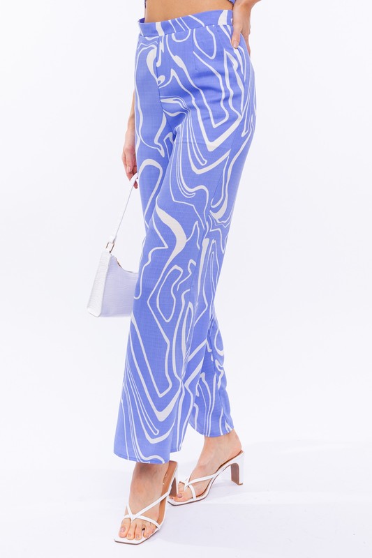 Blue Abstract Pants