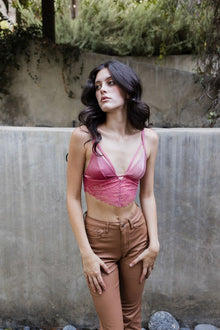  Velvet longline Lace Bralette