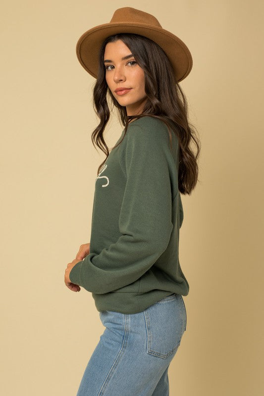 L/S Howdy Graphic Print Swetashirt