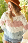 Color Block Openwork L/S Sweater
