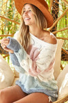Color Block Openwork L/S Sweater